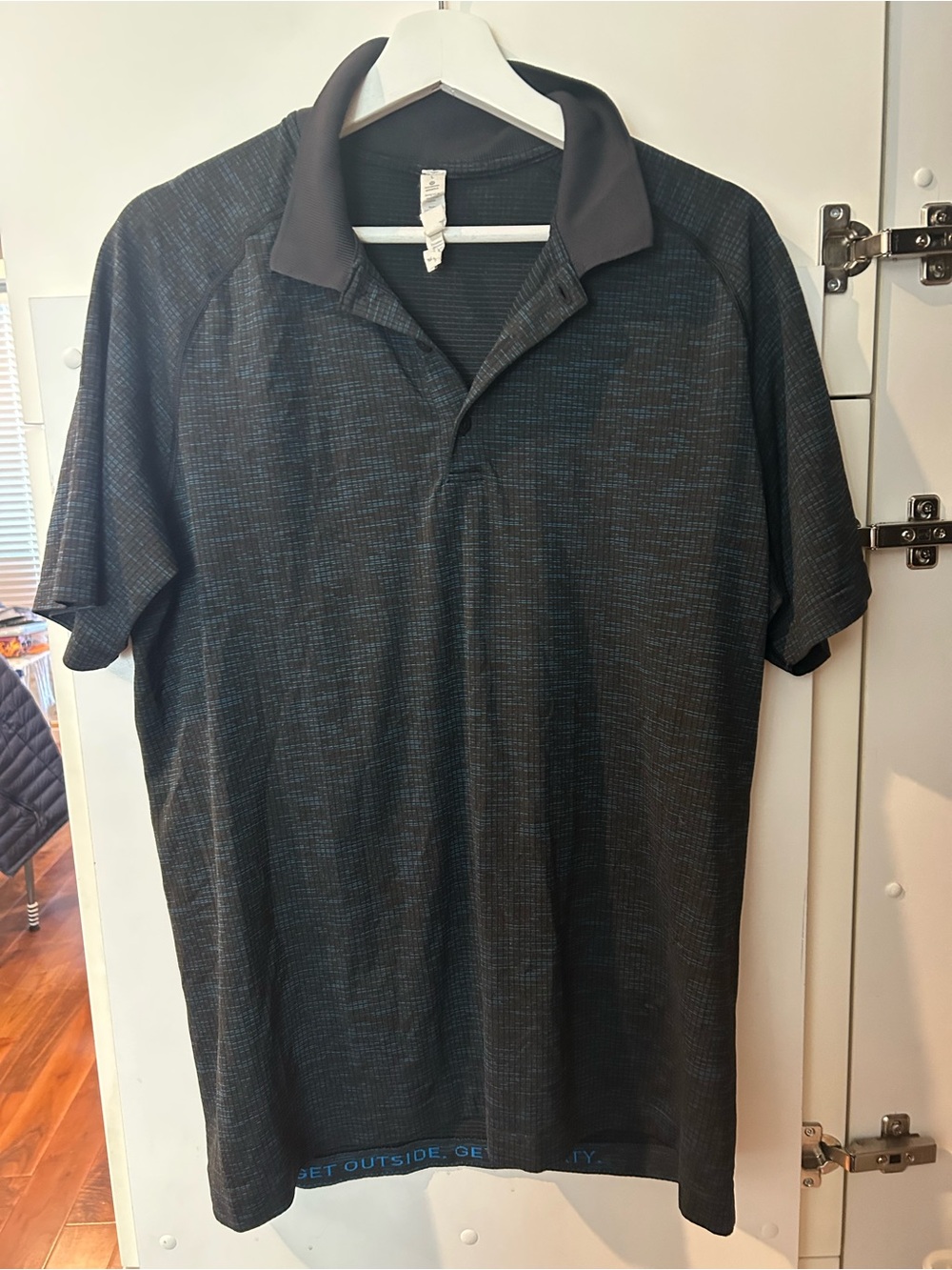 LulúLemon large size men’s Black Heather Performance Polo Shirt